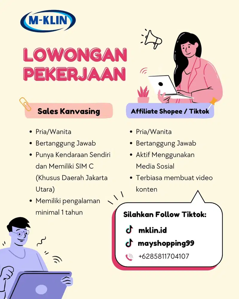 Dicari sales canvasing sabun kebersihan dan kecantikan dan affilliate