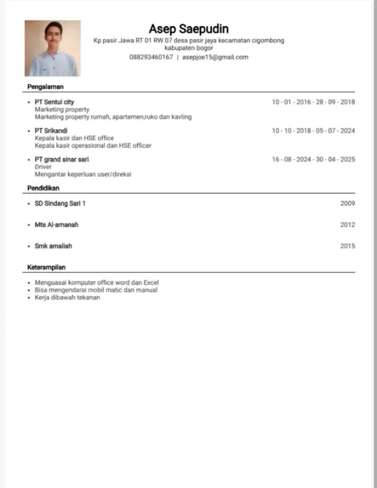Mencari Pekerjaan Driver