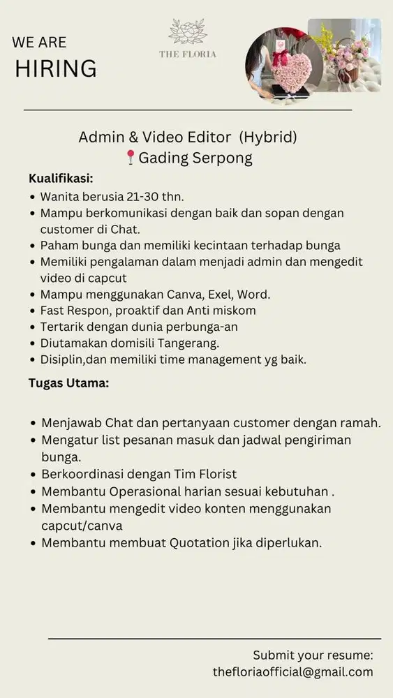 ADMIN FLORIST-VIDEO EDITOR