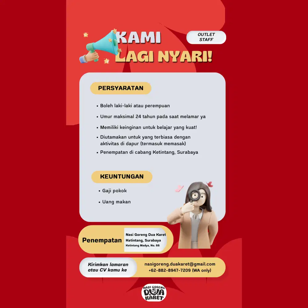 DUA KARET NYARI OUTLET STAFF DAERAH KETINTANG