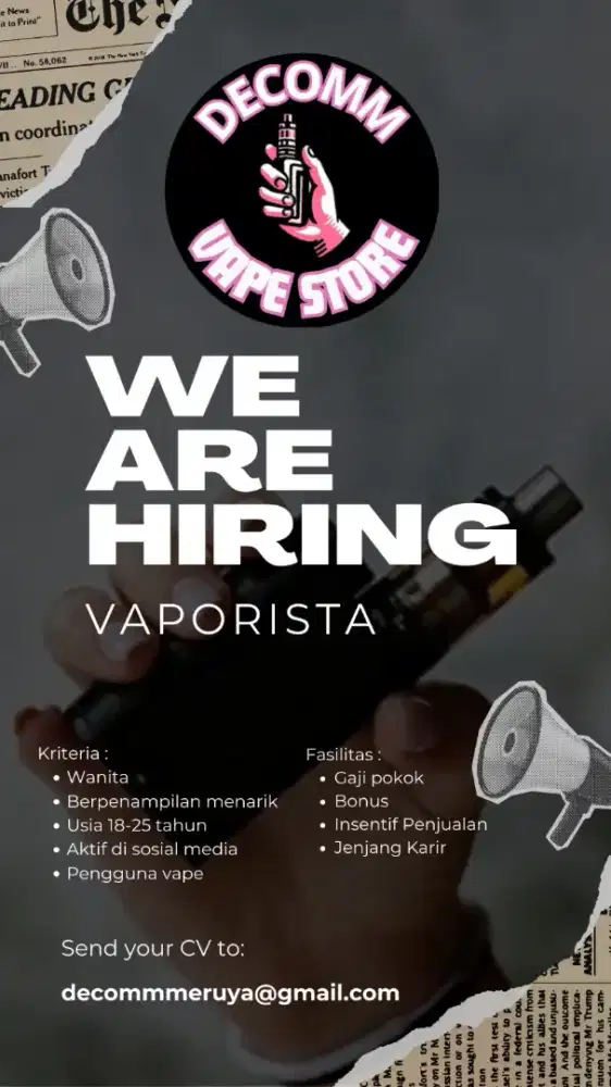 Kamu Jago Jualan, Paham di Dunia Vape ? Kamu orang yang kami cari