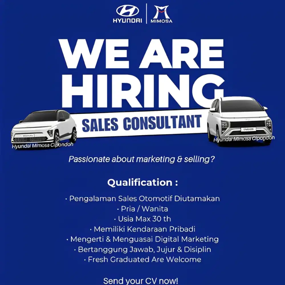 LOWONGAN KERJA - SALES OTOMOTIF HYUNDAI
