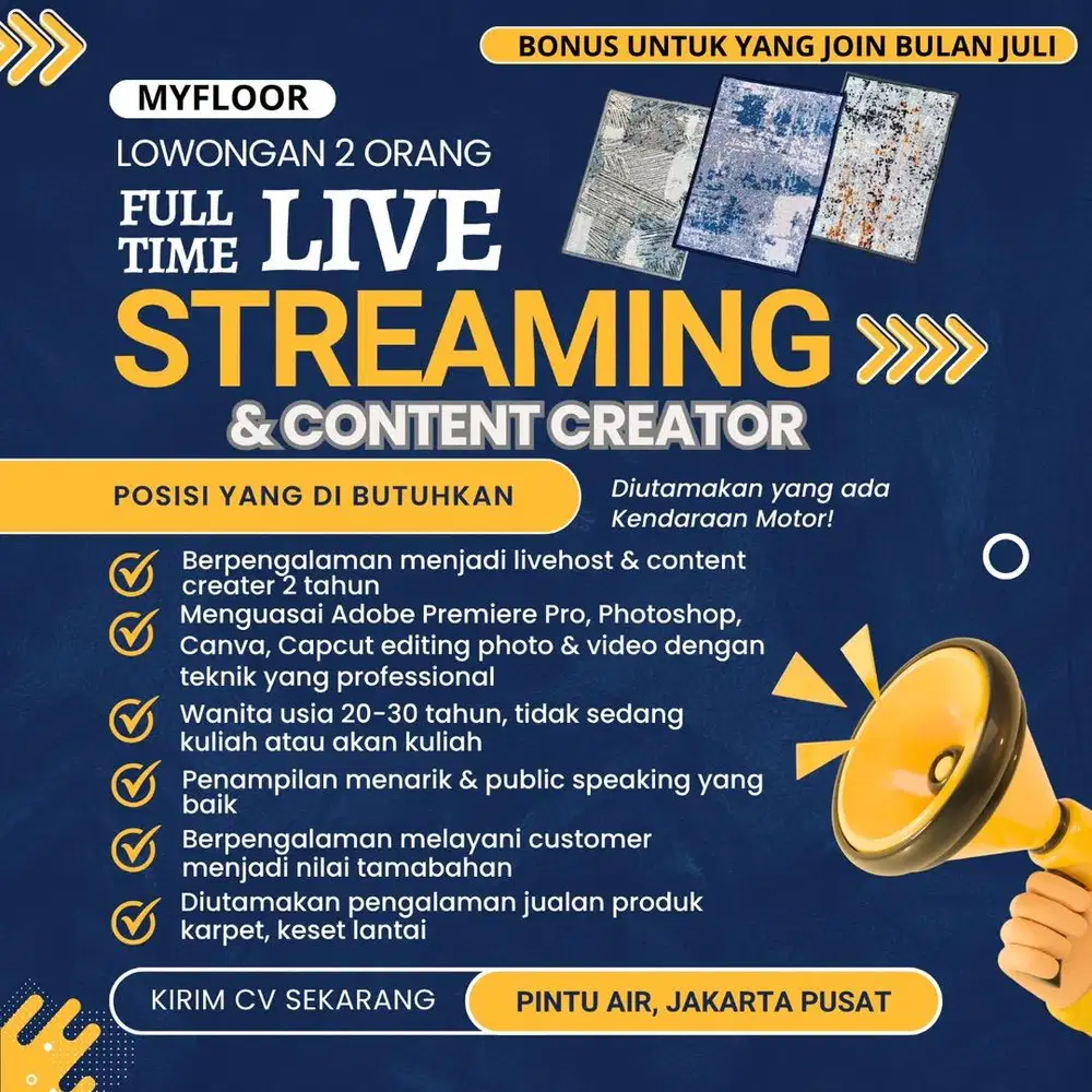 Lowongan Live Streaming & Content Creator Ecommerce