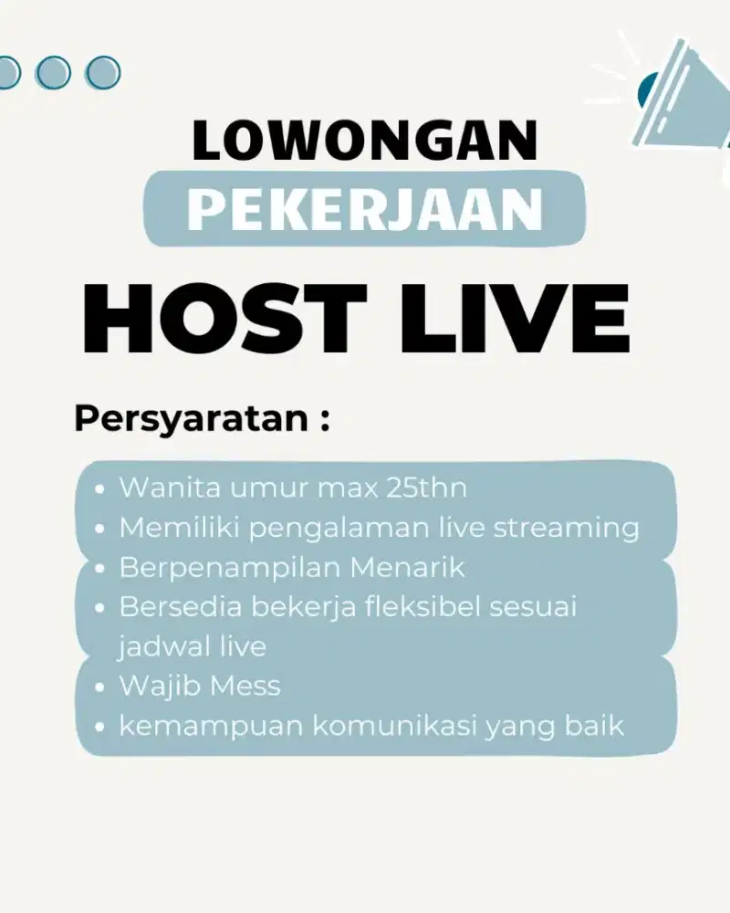 Lowongan Host live