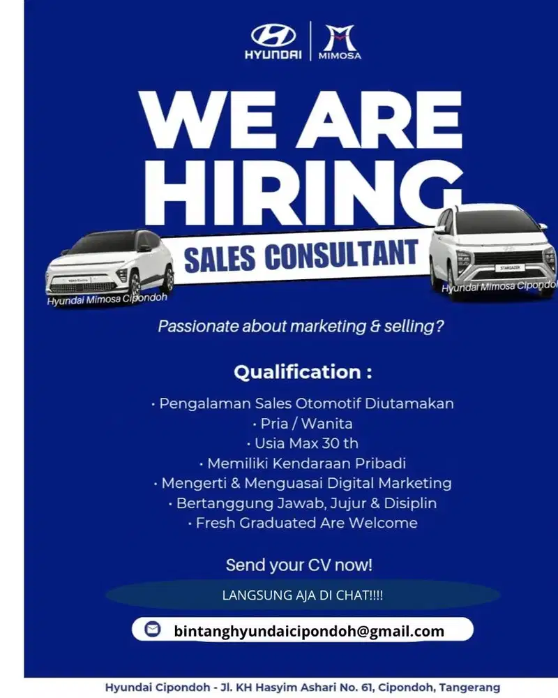 LOWONGAN KERJA - SALES OTOMOTIF HYUNDAI