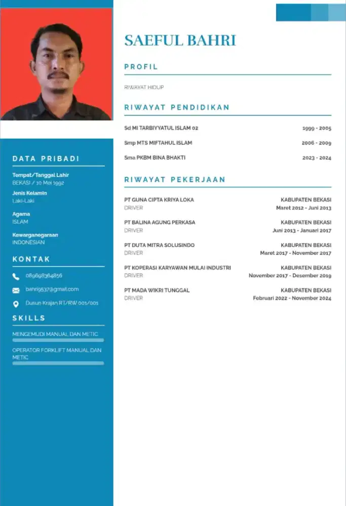 DRIVER & OPERATOR FORKLIFT