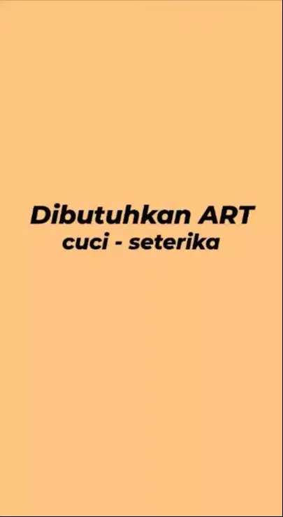Dicari ART CUCI GOSOK/Setrika Koja Jakarta Utara