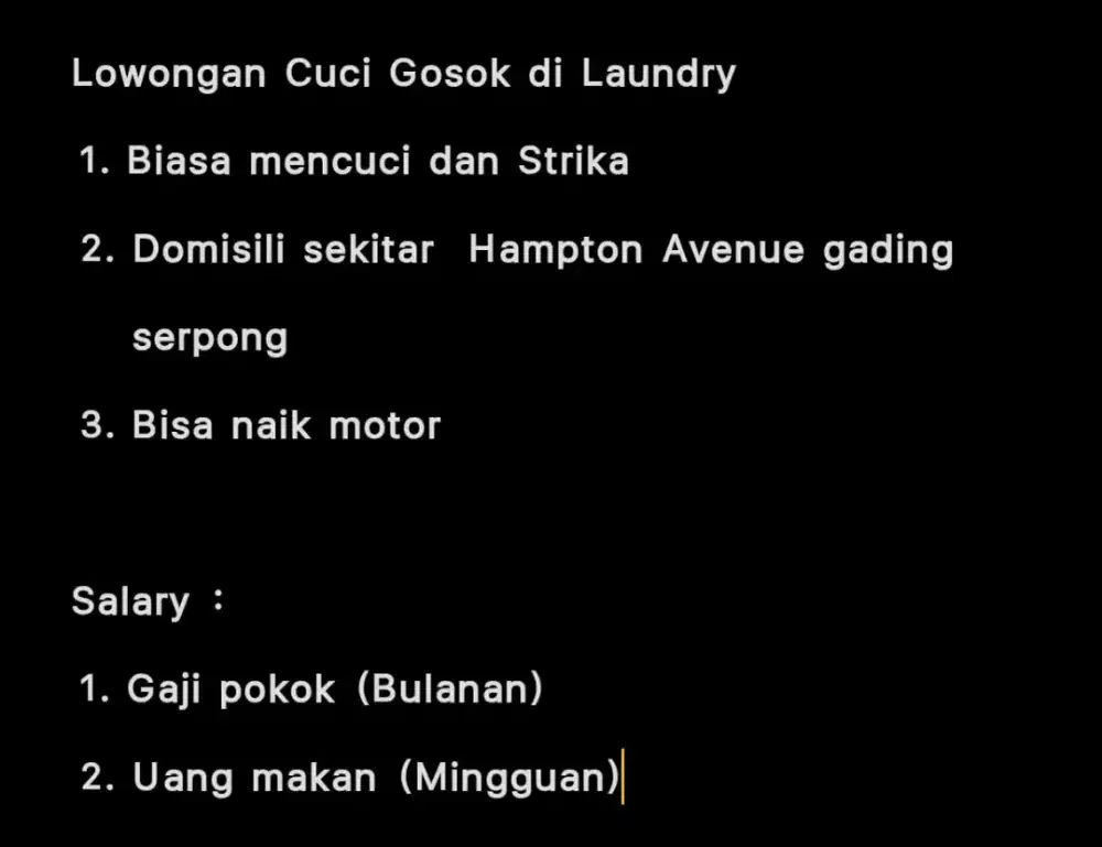 Lowongan Kerja Cuci Strika Laundry