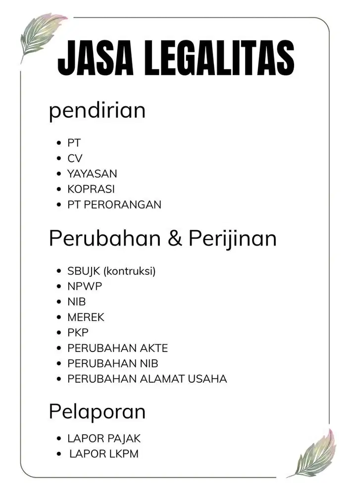 Jasa Legalitas & LAPOR LKPM