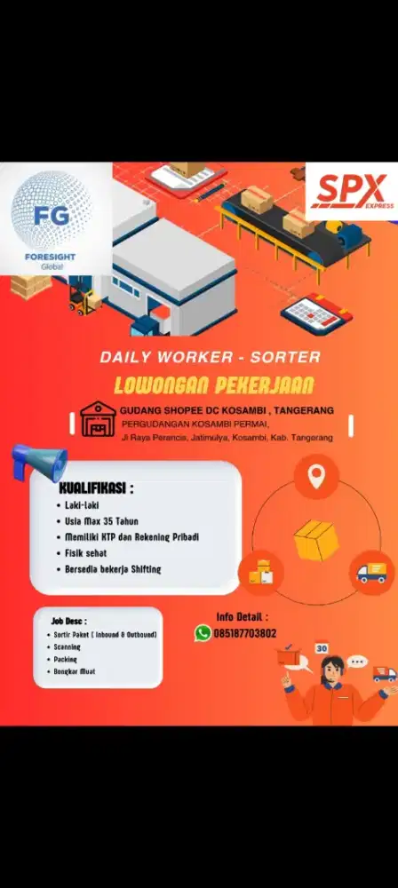 Operator gudang (daily worker)