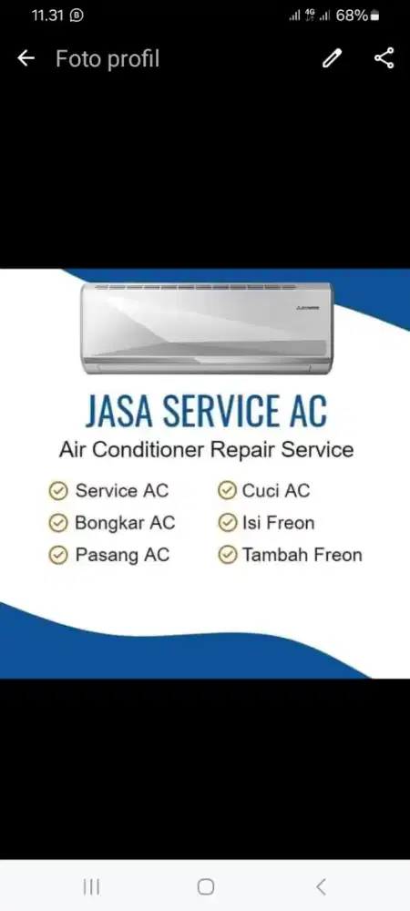 Bongkar pasang ac service ac