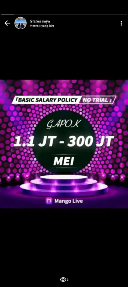 Dibutuhkan official host live streaming