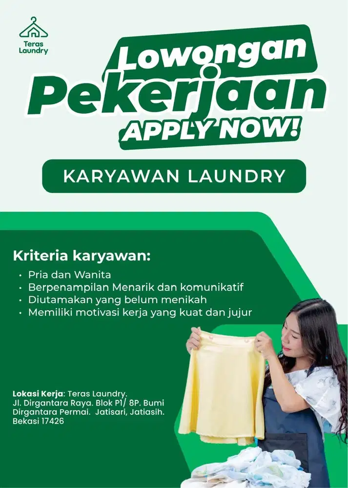 DICARI KARYAWAN LAUNDRY JATISARI