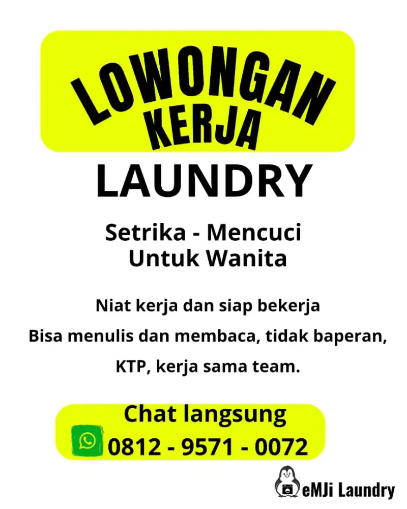 Lowongan kerja Laundry