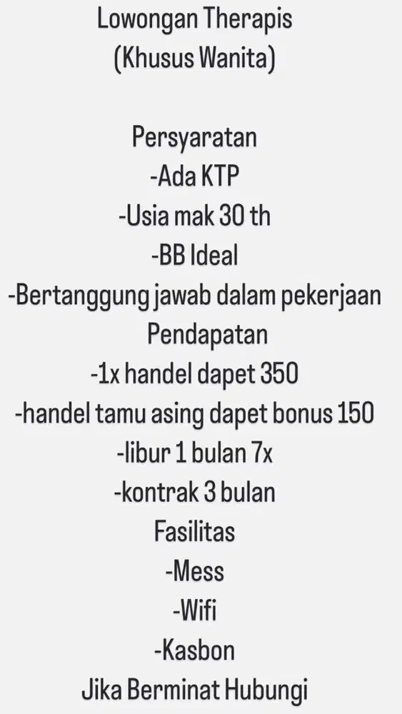 Jasa lowongan kerja wanita