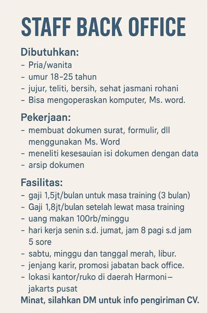 Loker STAFF BACK OFFICE