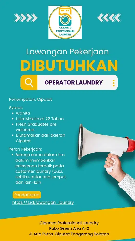Lowongan Operator Laundry