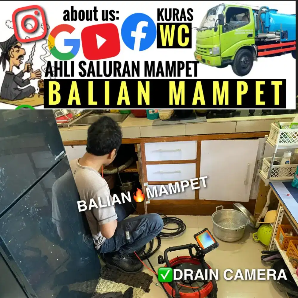 AHLI MEMBERSIHKAN SALURAN MAMPET DENGAN KAMERA