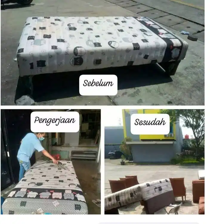 Jasa panggilan homeservis cuci laundry sofa kasur Springbed jok mobil