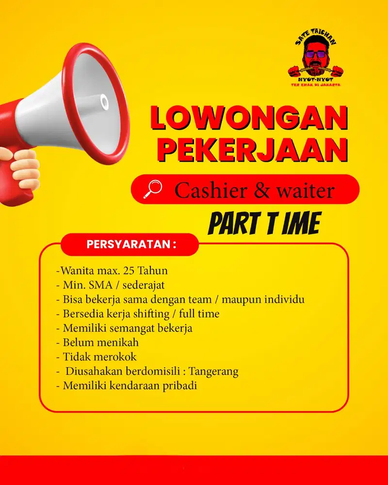 Loker Part Time Cashier & Waitress