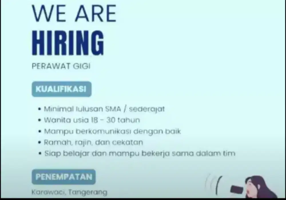 Dibutuhkan perawat gigi