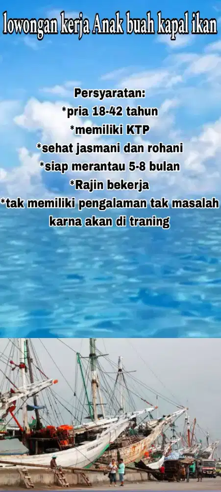 Lowongan pekerjaan ABK kapal