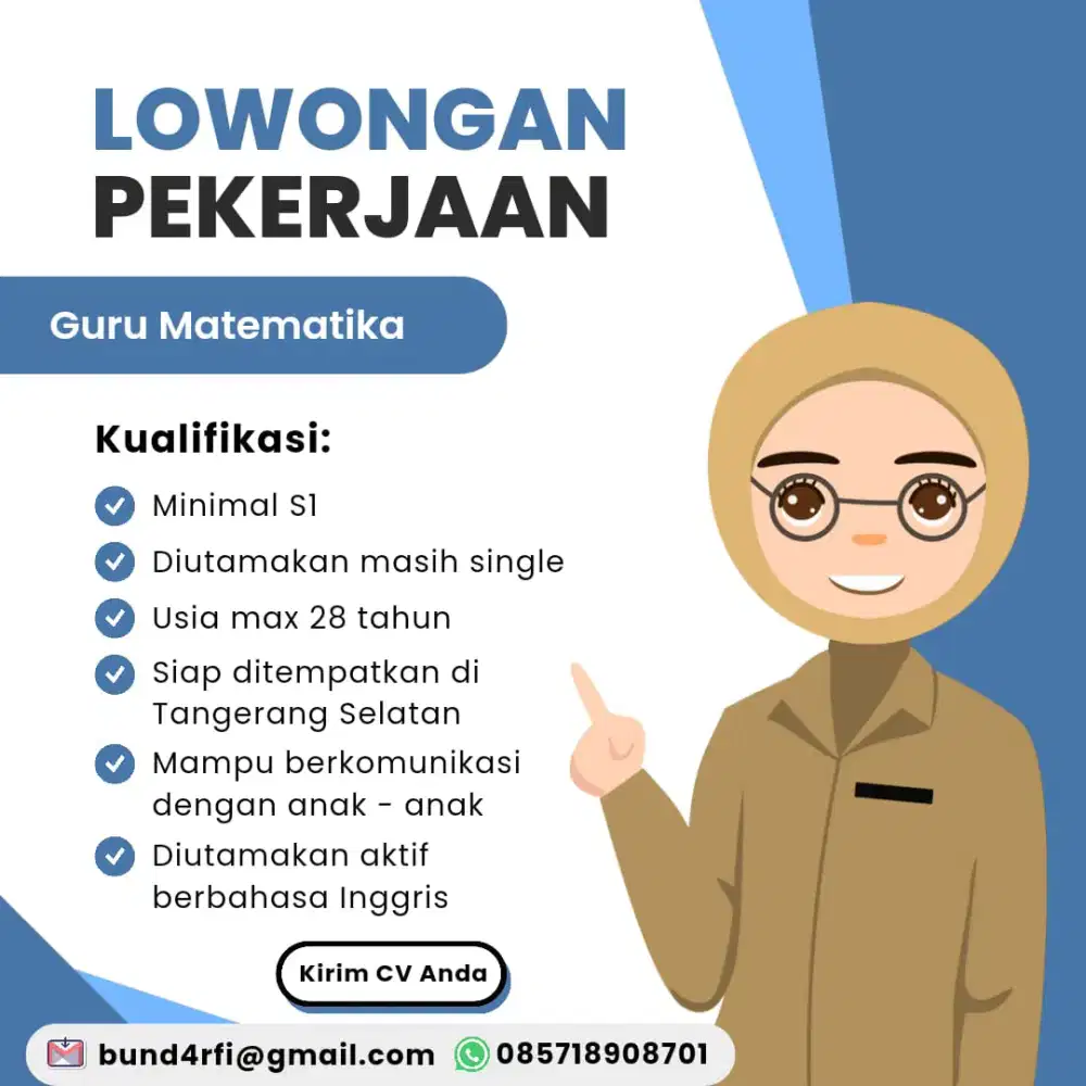 Lowongan guru bimbel matematika
