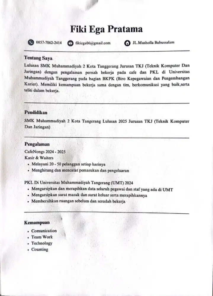 mencari kerja segera