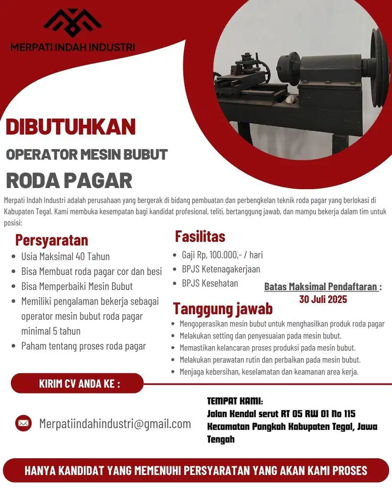 Operator Mesin Bubut