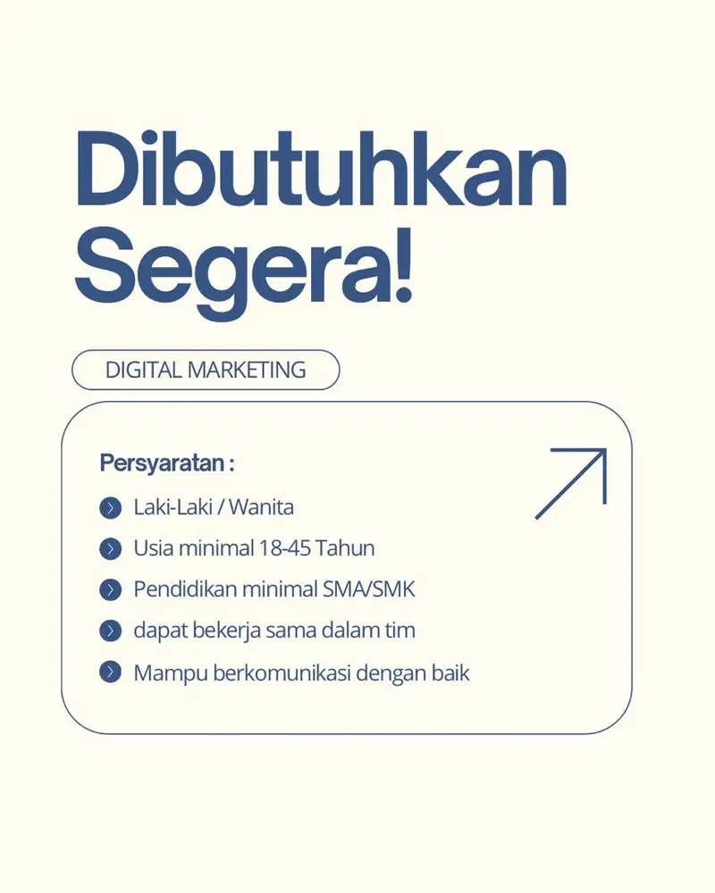 Di butuhkan segera
