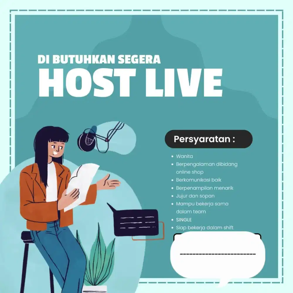 Dibutuhkan segera host live