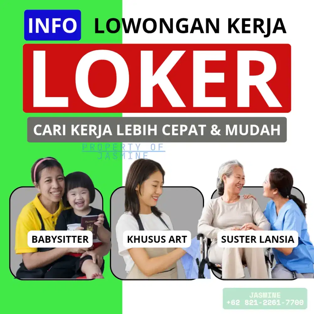 Loker wanita art, babysitter, suster lansia