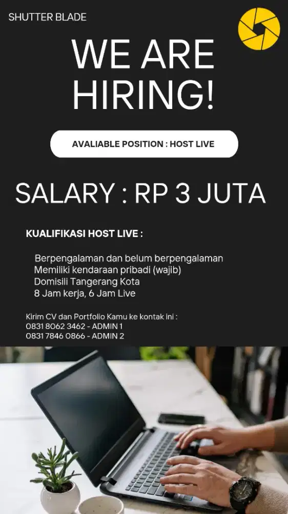 LOWONGAN KERJA HOST LIVE TANGERANG
