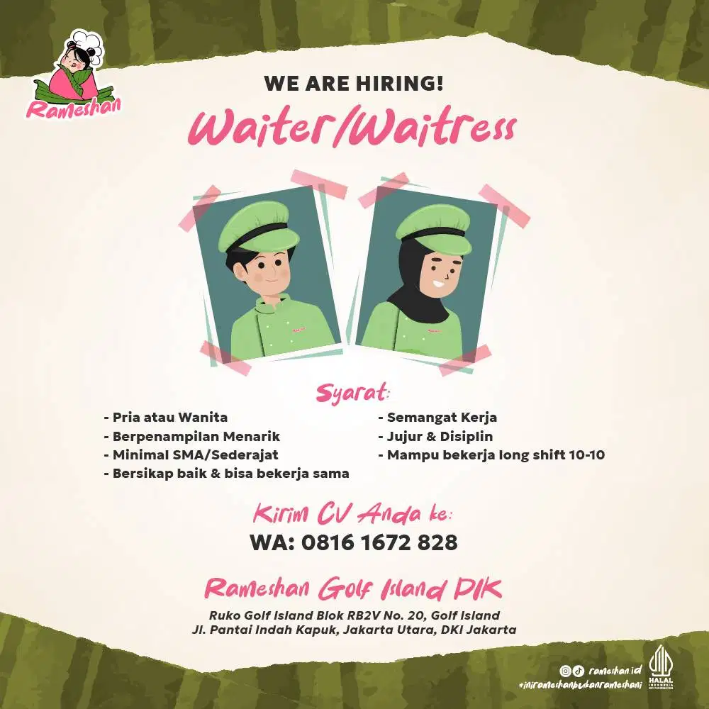 LOWONGAN WAITER RESTORAN PIK