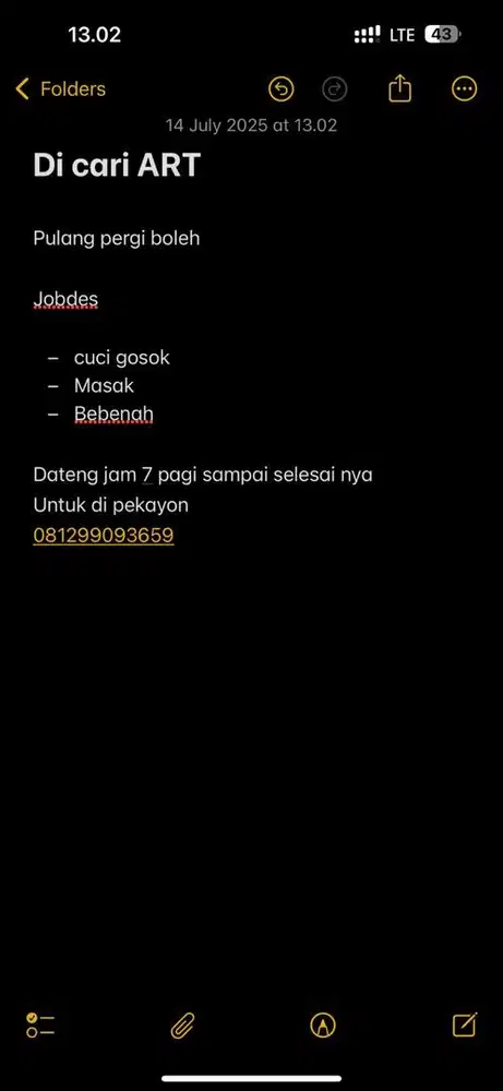 Lowongan kerja ART
