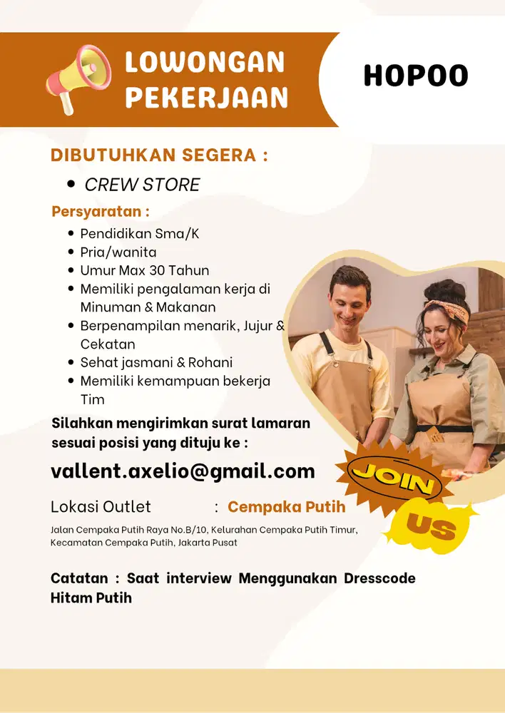 Di BUTUHKAN CREW OUTLET HOPOO