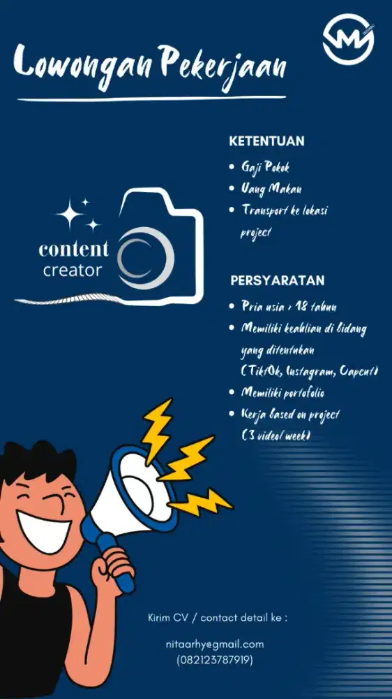 Dibutuhkan konten creator