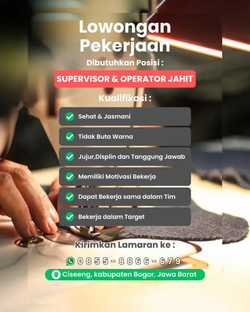 Operator jahit baju