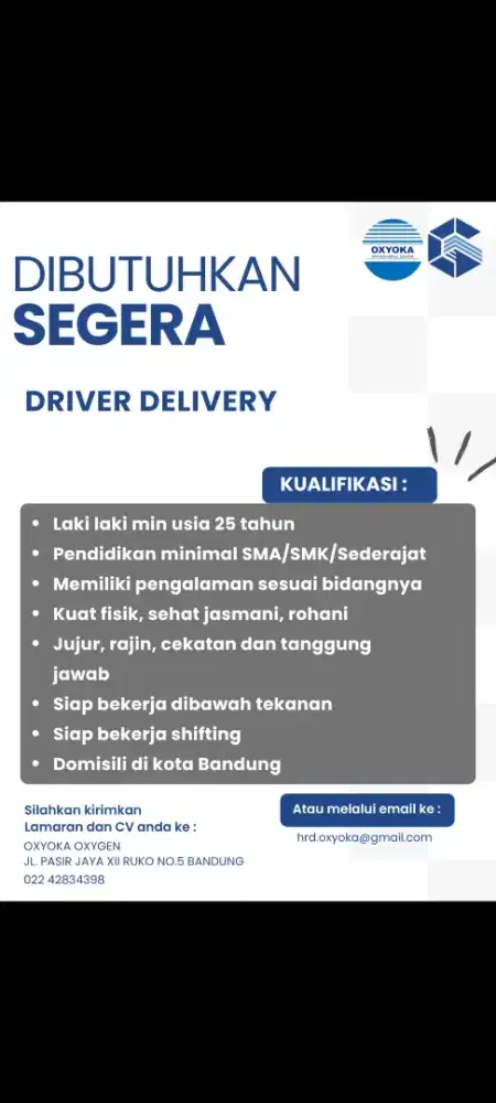 Lowongan kerja driver