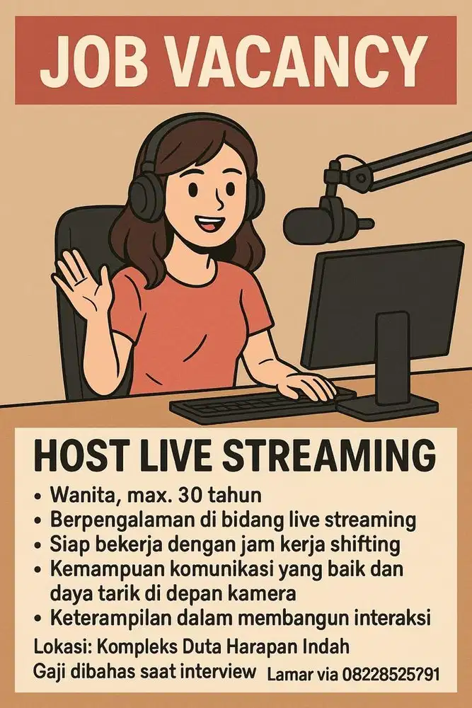 Lowongan Host Live Streaming