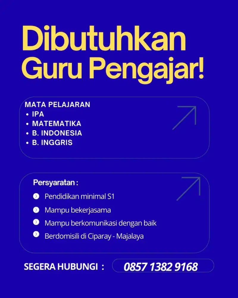 LOKER SEBAGAI GURU PENGAJAR