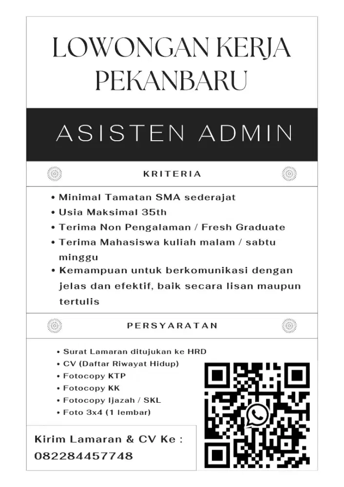 LOWONGAN KERJA PEKANBARU