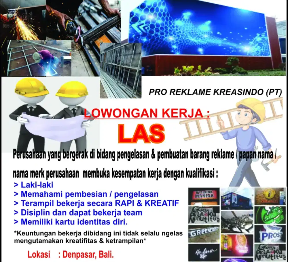 Lowongan las helper peladen