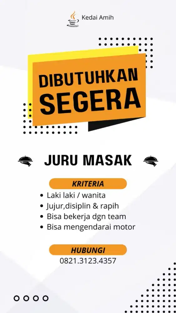 Dicari juru masak