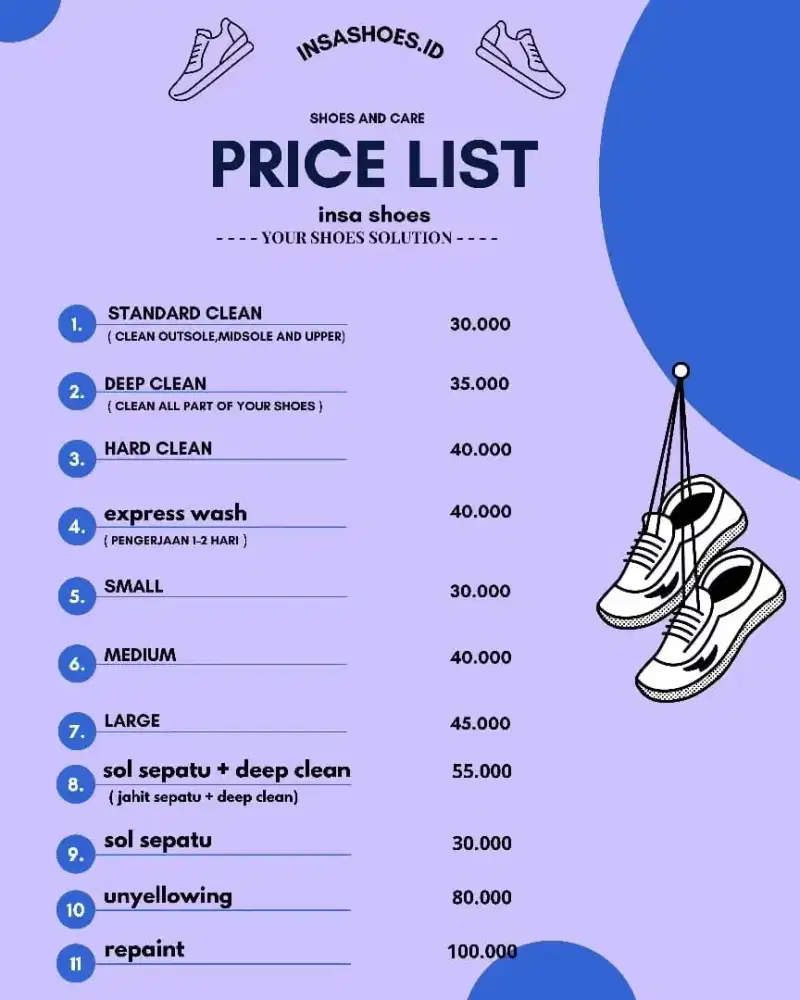 Cuci sepatu bergaransi