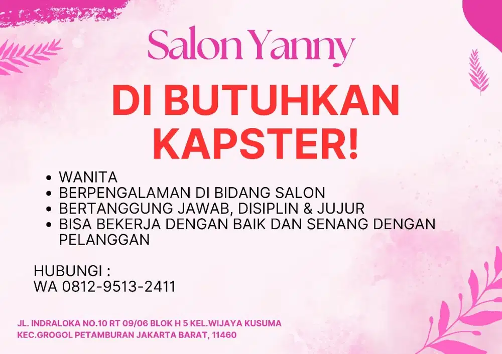 Lowongan Kerja Kapster