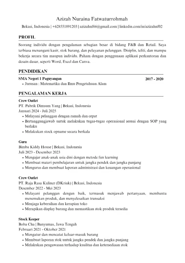 Sedang mencari pekerjaan