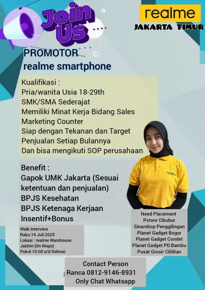 Lowongan Sales Counter SPB/SPG