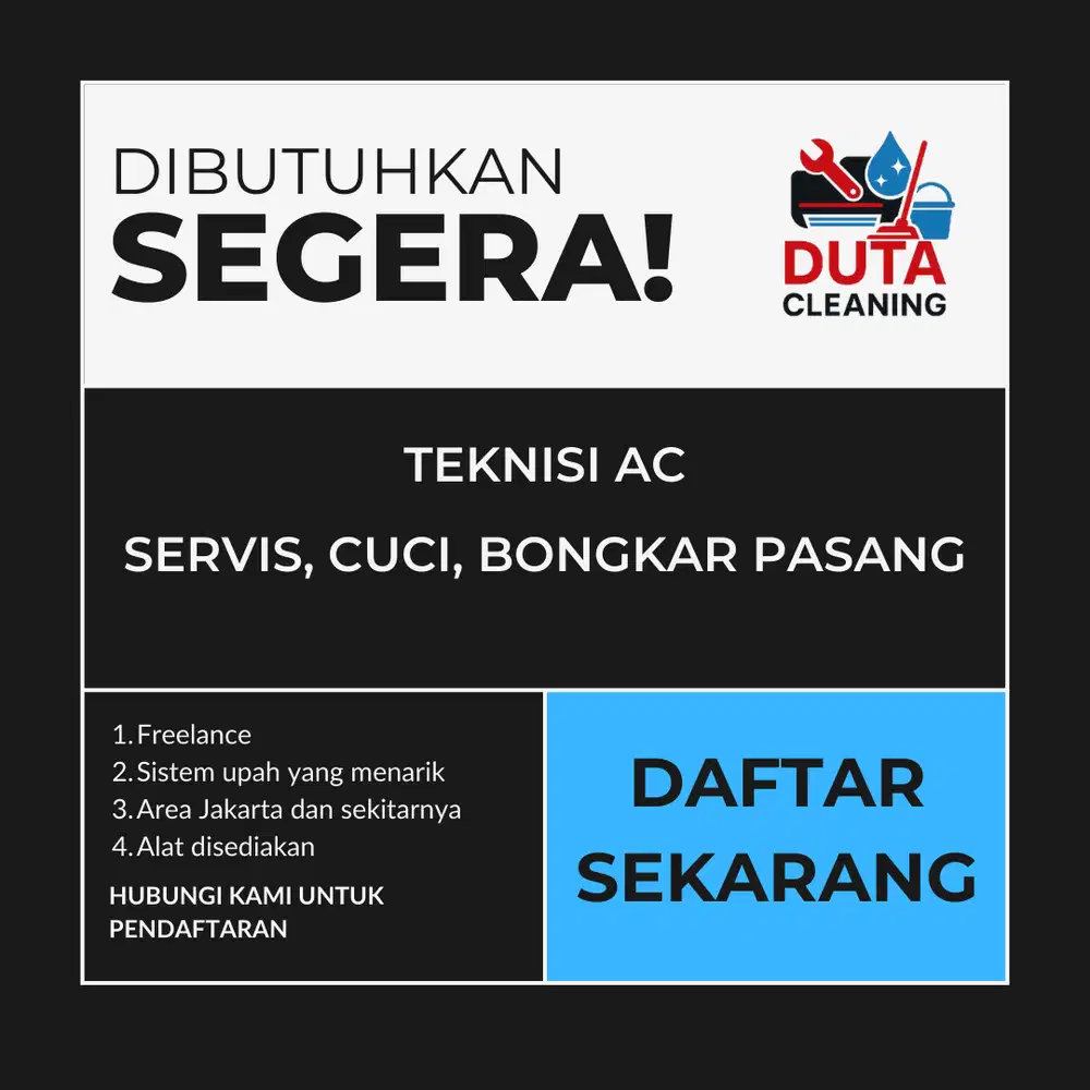 Lowongan Kerja Paruh Waktu: Teknisi Servis & Cuci AC
