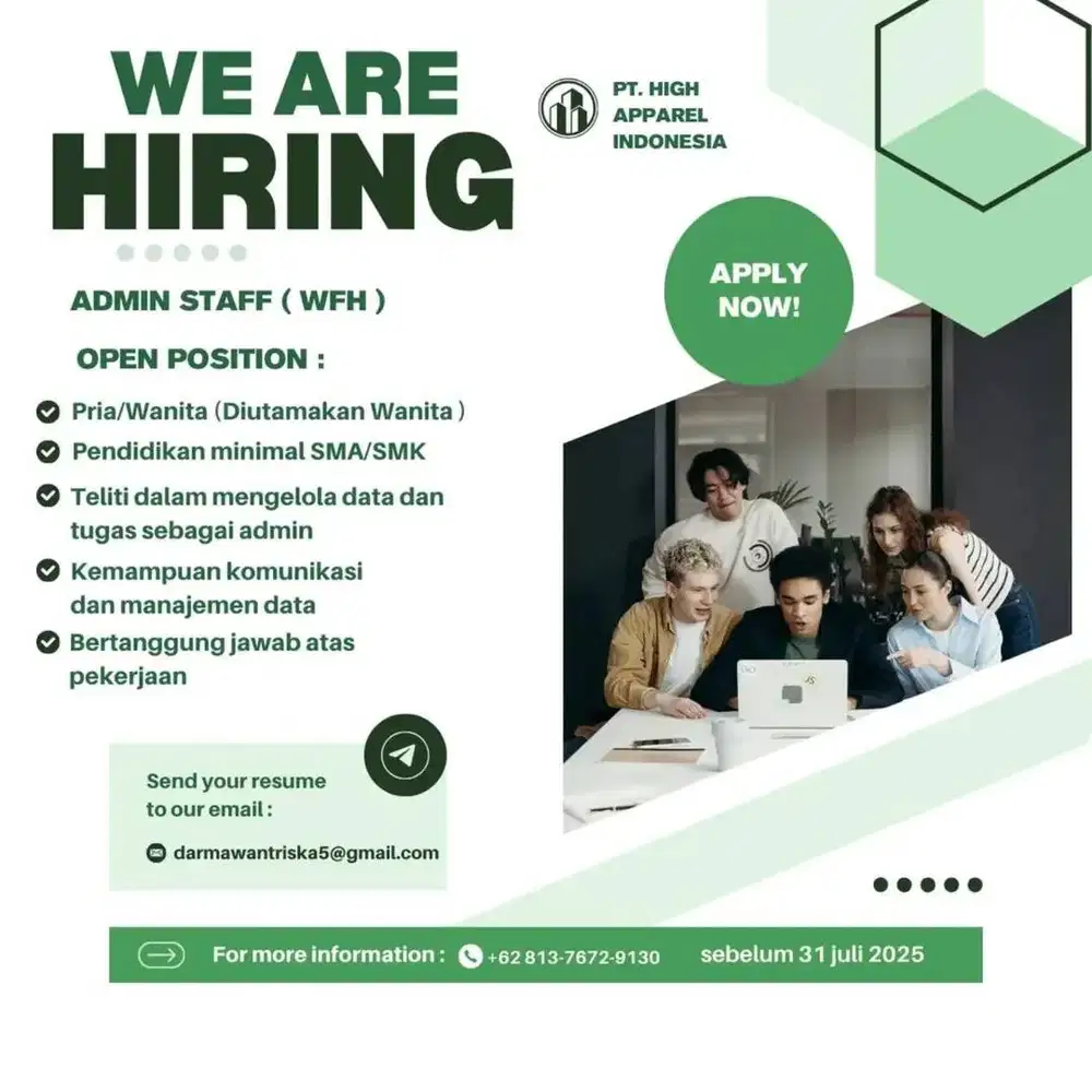 WE'RE HIRING - ADMIN STAFF (WFH)